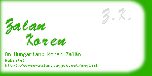zalan koren business card